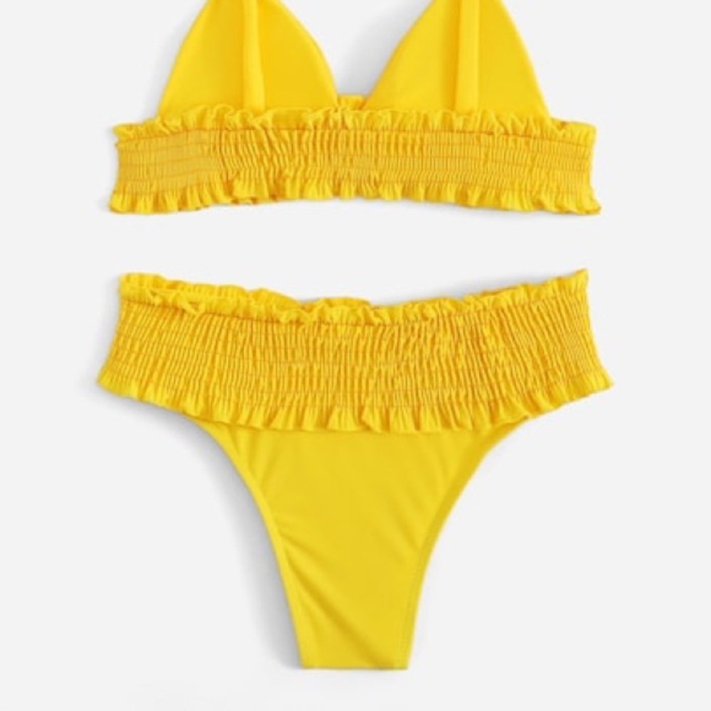 Yellow Self-tie Bikini Set - Picture 2 of 2